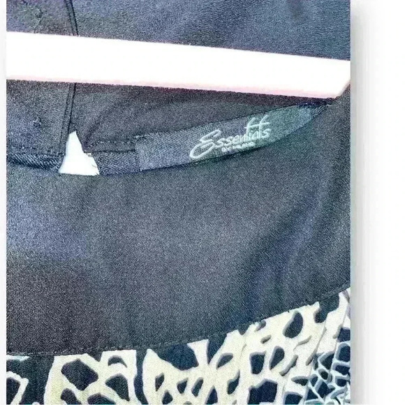 Essentials by Milano Plus Size Women Blue Black White Pleated Shift Dress Sz 12 - Picture 3 of 5